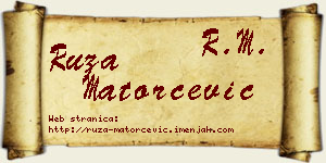 Ruža Matorčević vizit kartica